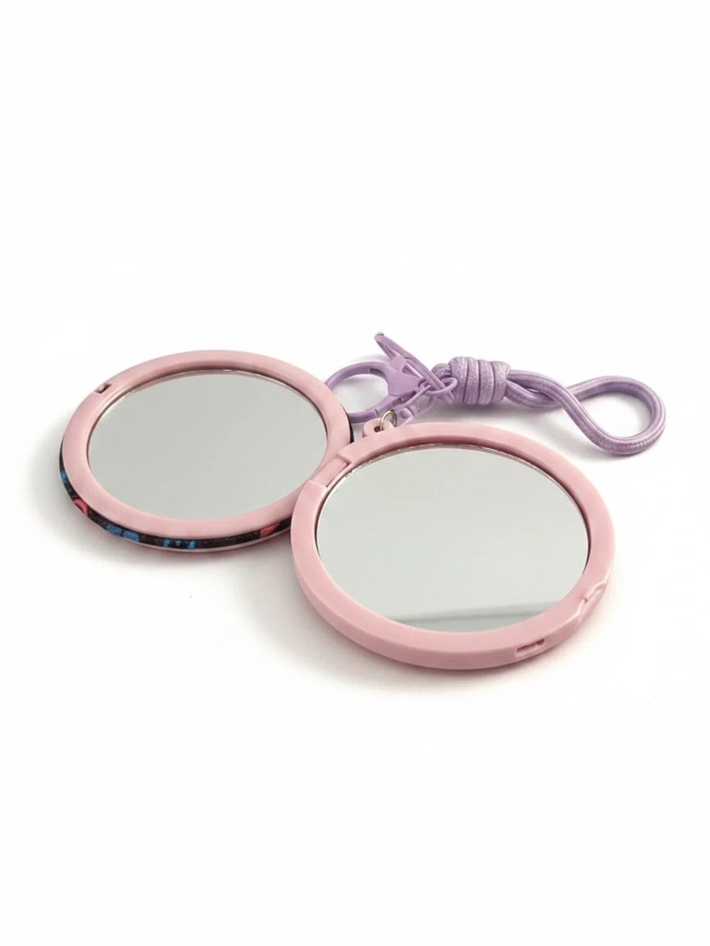 Compact mirror key chain bag charm